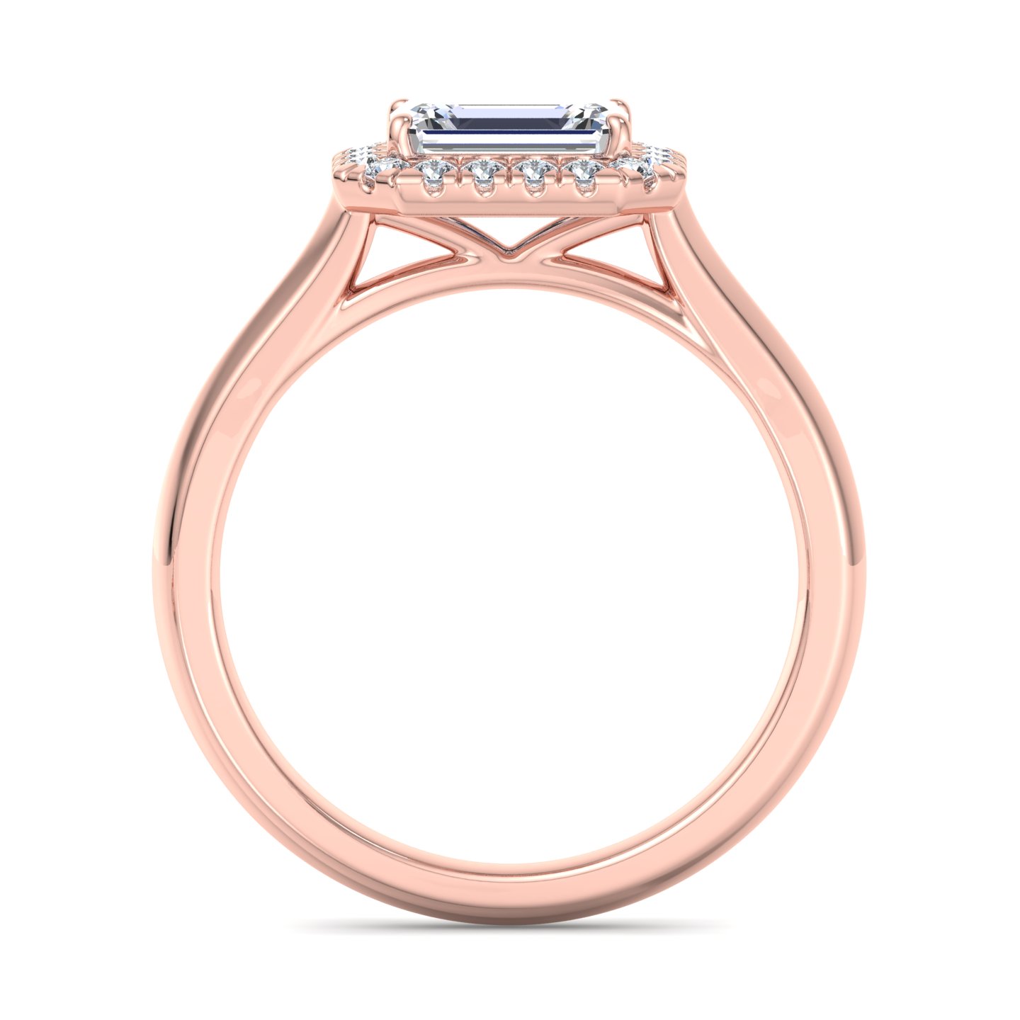 Josephine East West Halo Engagement Ring
